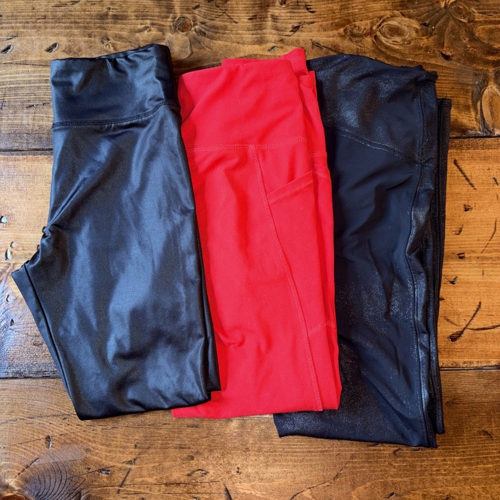 Lot Of 3 Pairs Women's Workout Leggings Gym Size S/M Assorted Brands